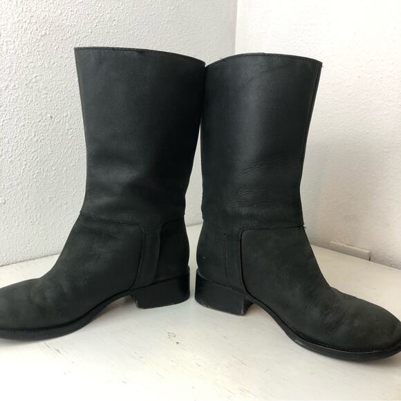 Cole Haan Nike Air Leora black leather moto boot size 6.5 - Picture 5 of 12